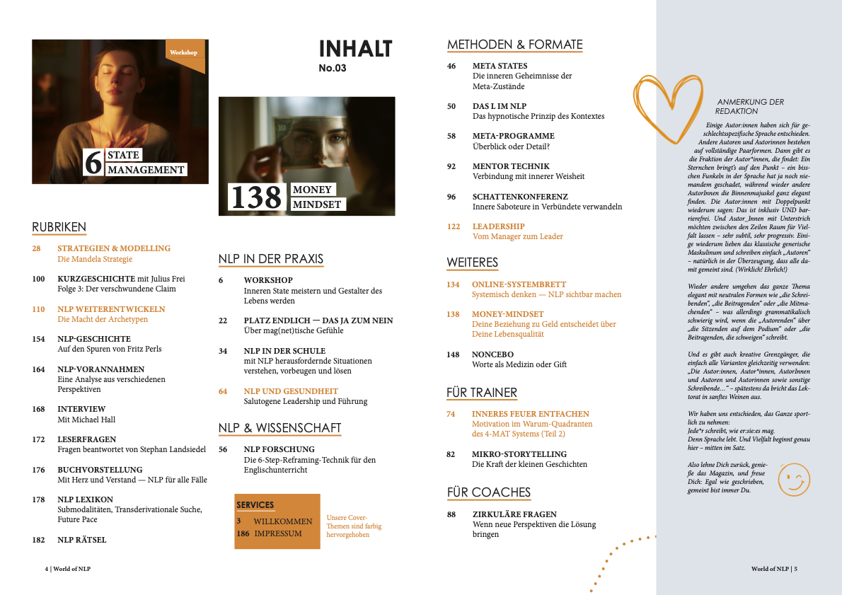 Inhaltsverzeichnis WON-Magazin 03 DE